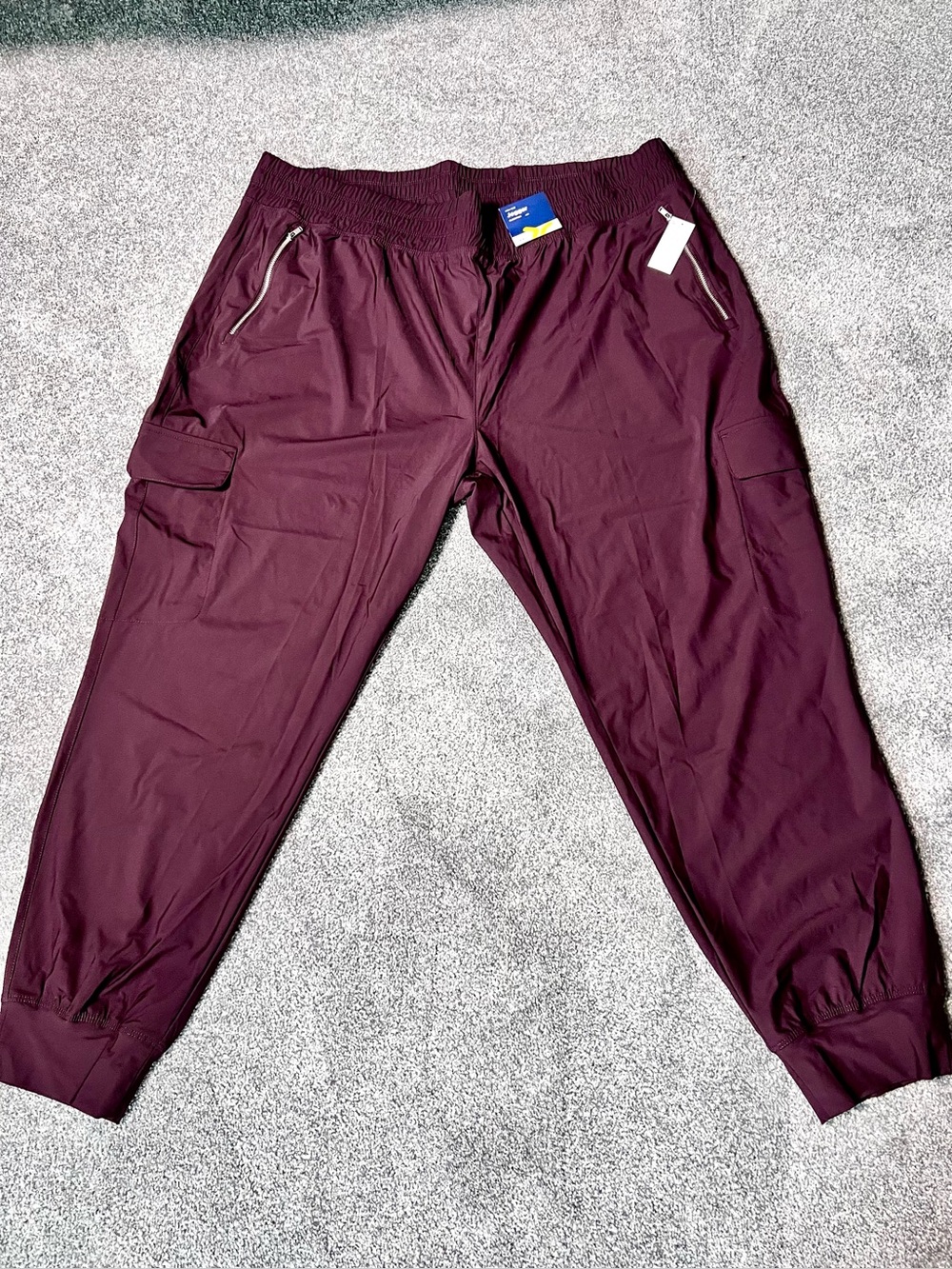 Women's Maroon Cargo Track Joggers - Unbranded